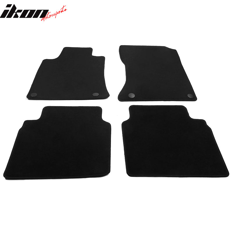 IKON MOTORSPORTS, Nylon Car Floor Mats Compatible with 2019-2024 Nissan Altima 4DR, OE Style Black Driver Passenger Car Carpets, Front Rear 4PCS Full Set