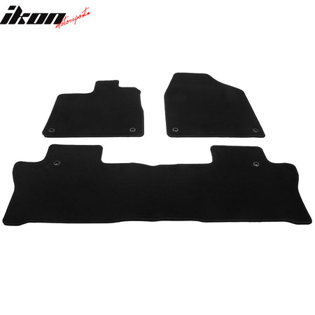 Fits 19-24 Honda Passport & 16-22 Pilot Anti-Slip Floor Mats Nylon 3PCS - Black