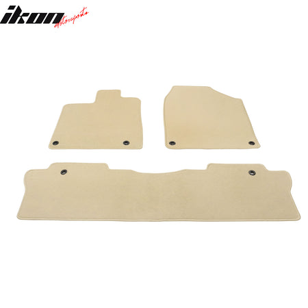 For 17-24 Honda Ridgeline Anti-Slip Front Rear Floor Mat Carpet Nylon 3PCS Beige