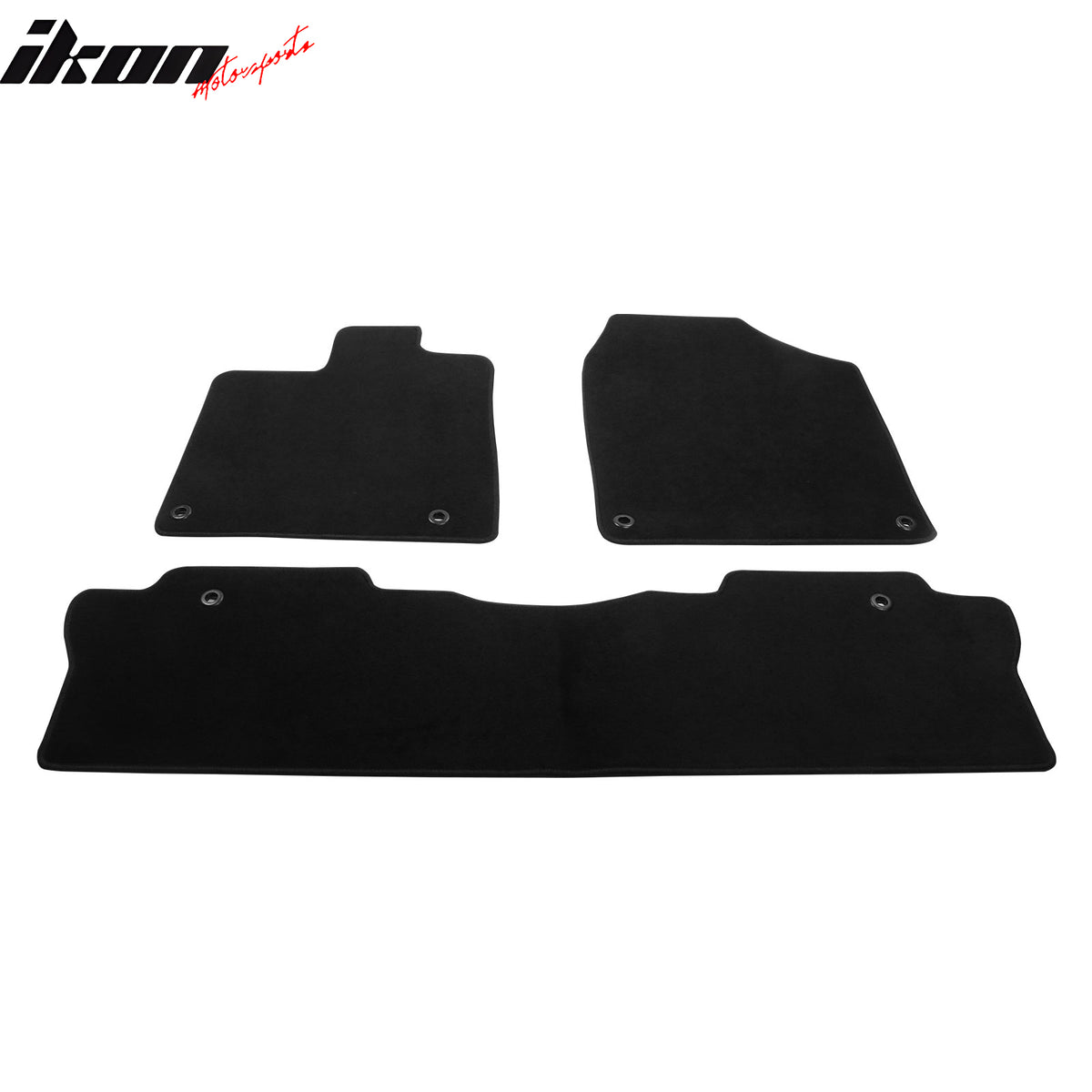 For 17-24 Honda Ridgeline Anti-Slip Front Rear Floor Mat Carpet Nylon 3PCS Black