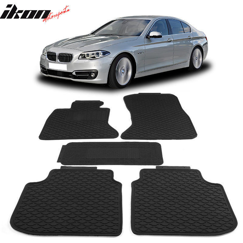 Car Floor Mat for 2011-2016 F10 5 Series Sedan Black All Season Latex