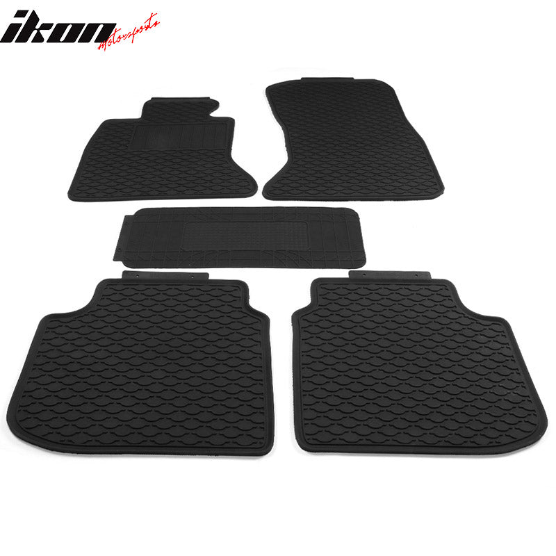 11-16 F10 Sedan Heavy Duty Black Latex Floor Mats Front & Second Row FOR: (BMW)