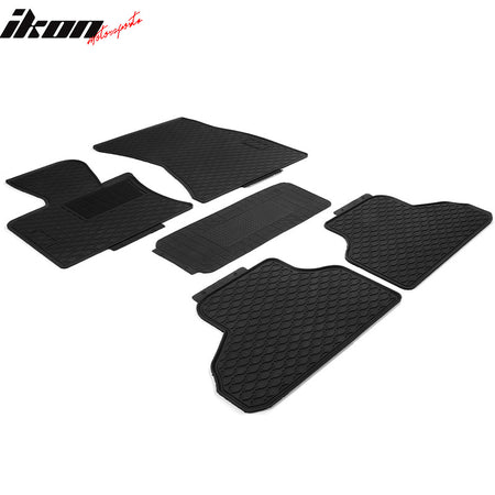 14-18 F15 X5 Heavy Duty Black Latex Floor Mats Front & Second Row 5PC FOR: (BMW)