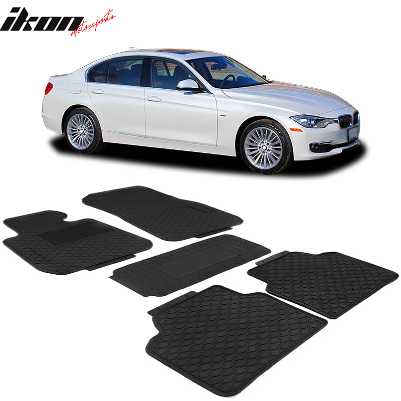 Car Floor Mat for 12-18 BMW F30 3 Series Black Latex Front Second Row