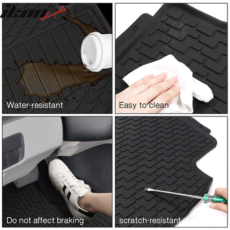 12-18 F30 Sedan Heavy Duty Black Latex Floor Mats Front & Second Row FOR: (BMW)