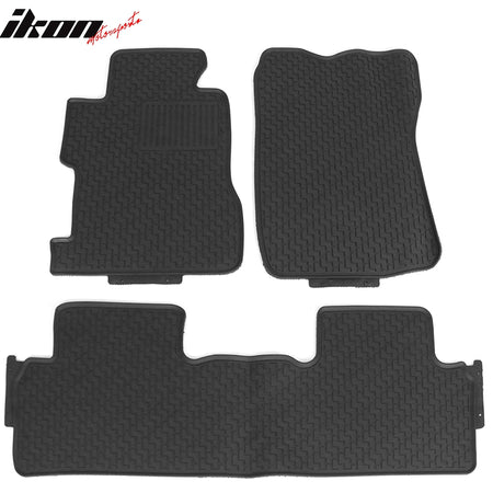 Floor Mats Compatible With 2006-2011 Honda Civic Sedan, Latex Rubber Carpets By IKON MOTORSPORTS