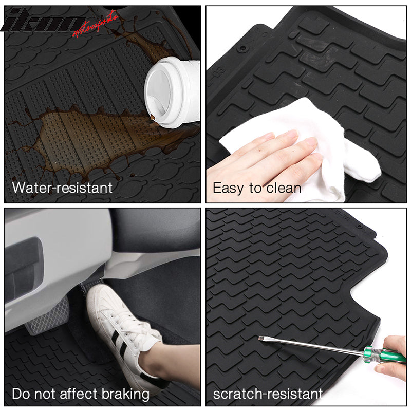 Fits 12-16 Honda CR-V CRV Heavy Duty Black Latex Floor Mats Front & Second Row