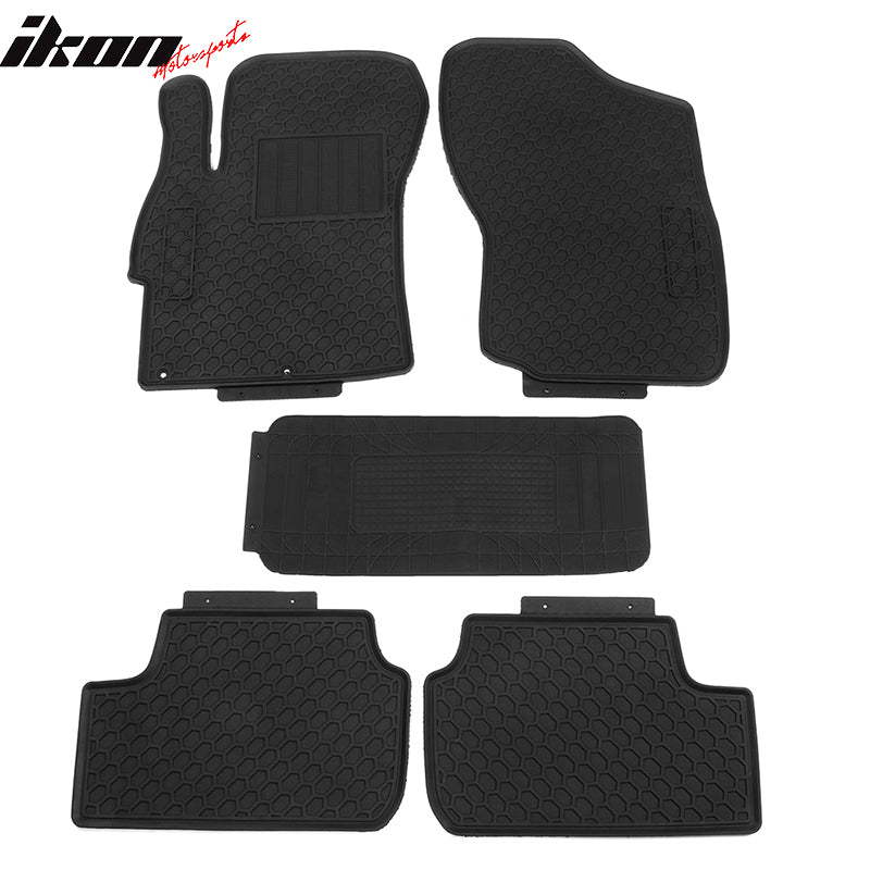 Fits 08-17 Mitsubishi Lancer Heavy Duty Latex Floor Mats Front Second Row