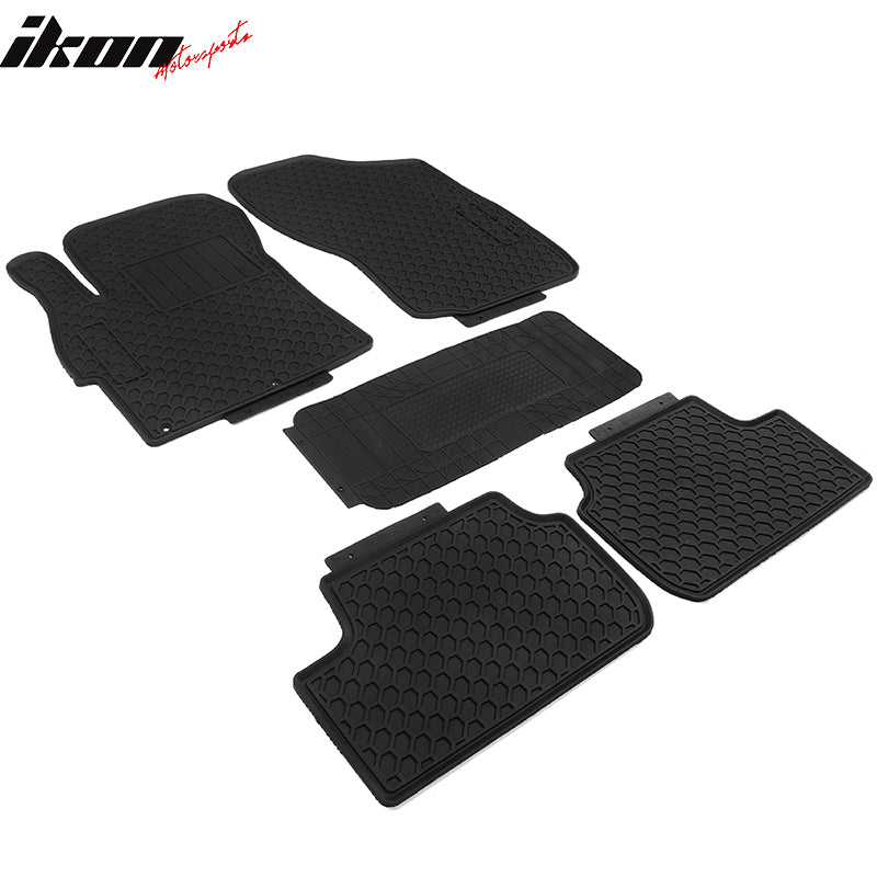 Floor Mats Compatible With 2008-2017 Mitsubishi Lancer, Latex Rubber Carpets By IKON MOTORSPORTS