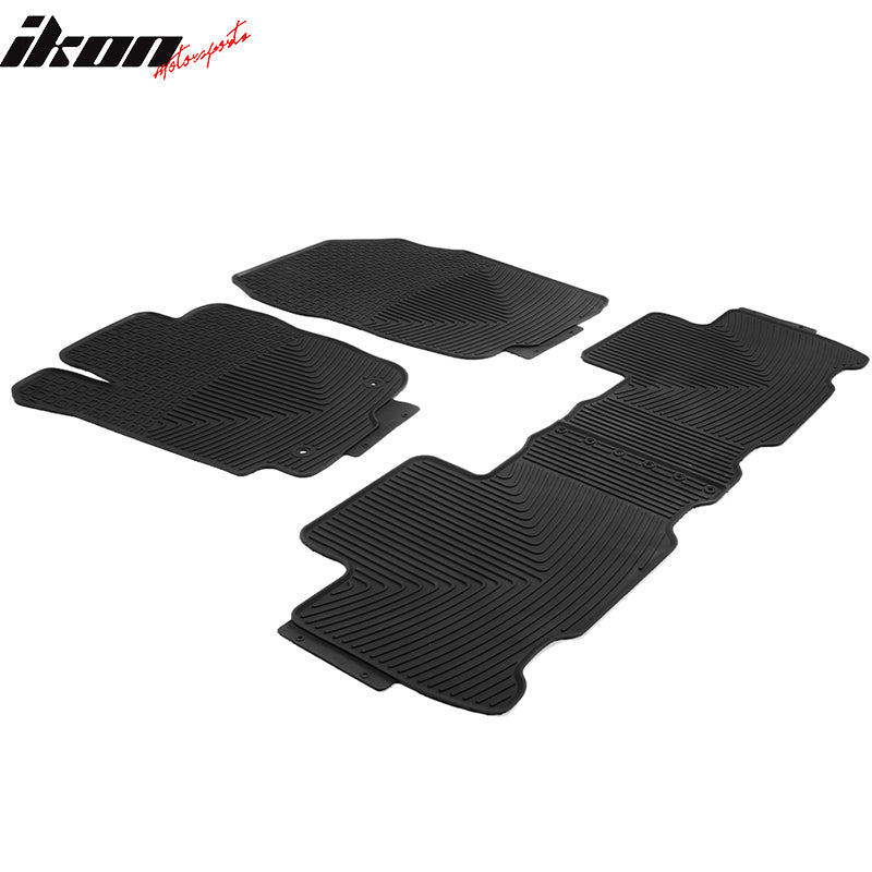 Fits 13-18 Toyota RAV4 XA40 Heavy Duty Black Latex Floor Mats Front & Second Row