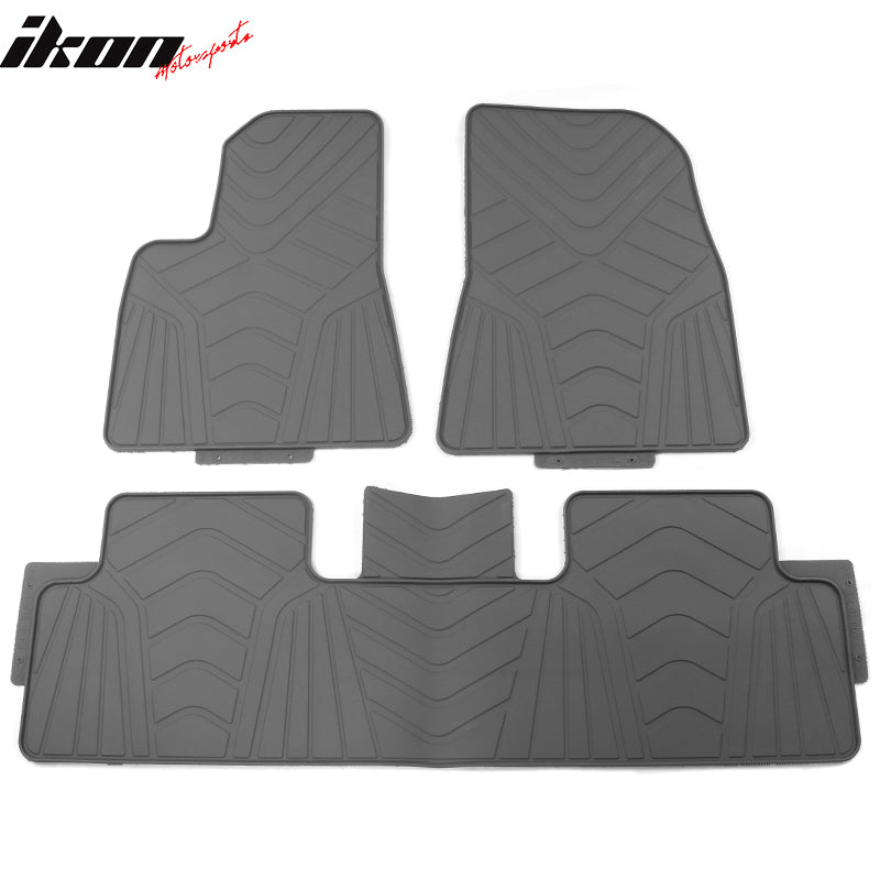 Fits 17-23 Tesla Model 3 Heavy Duty Latex Floor Mats Front and Second Row