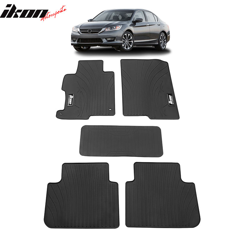 Car Floor Mat for 2013-2017 Honda Accord Latex All Weather  Black 5PC