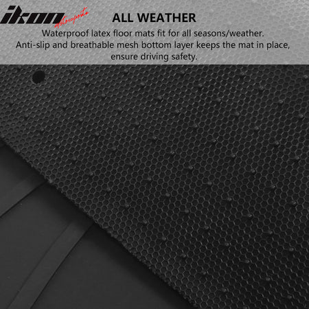 Fits 13-17 Honda Accord 4DR Latex Floor Mats Liner All Weather Carpets Black 5PC