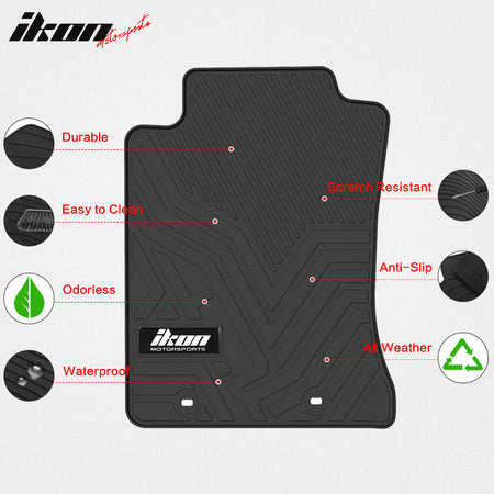 Fits 11-14 Toyota Tacoma Extended Cab Latex Floor Mats All Weather Carpets Black