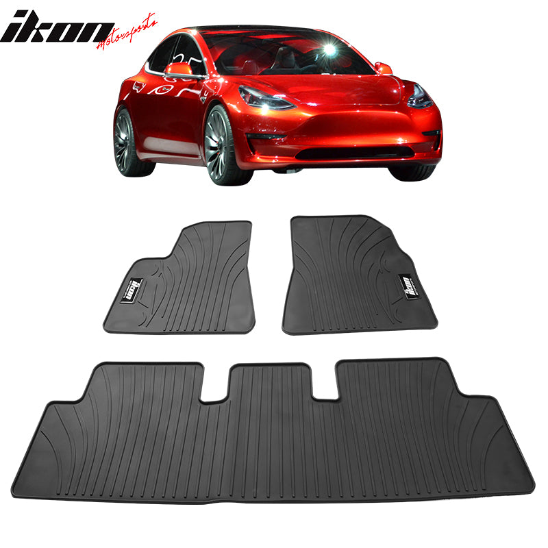 Fits 17-23 Tesla Model 3 Floor Mats Front and Second Row