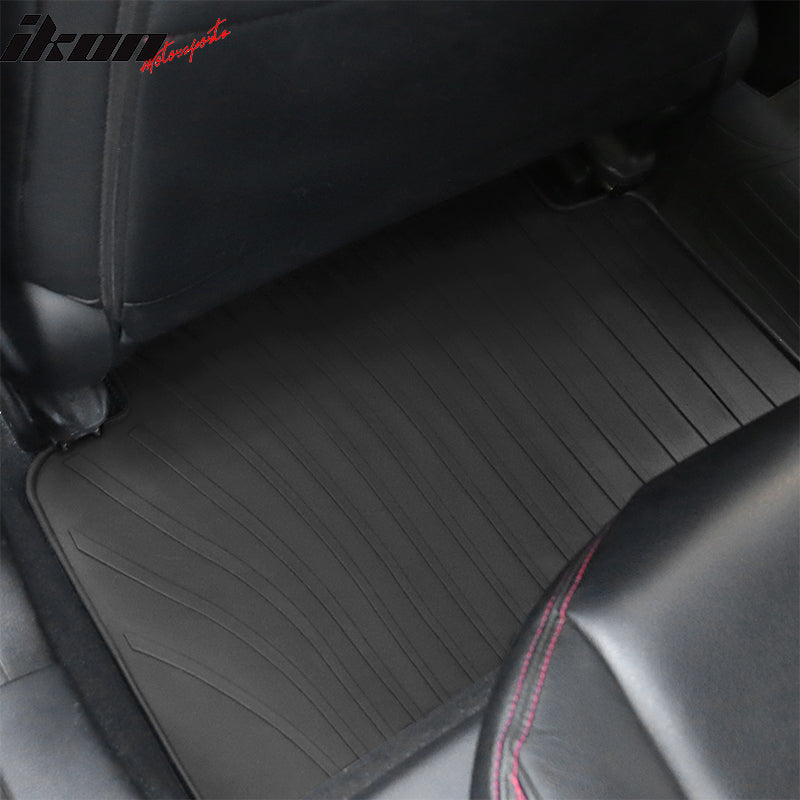 IKON MOTORSPRTS, Floor Mats Compatible With 2012-2019 Tesla Model S, Latex All Weather Car Front Rear Carpets Liner