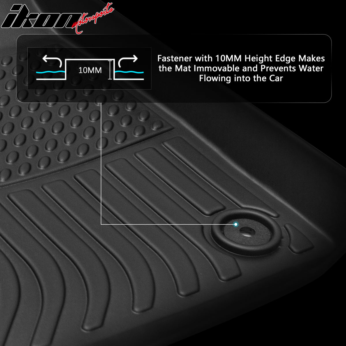 Fits 18-24 Chevy Traverse 8-Seat 3D Floor Mats All Weather Heavy Duty TPE Carpet