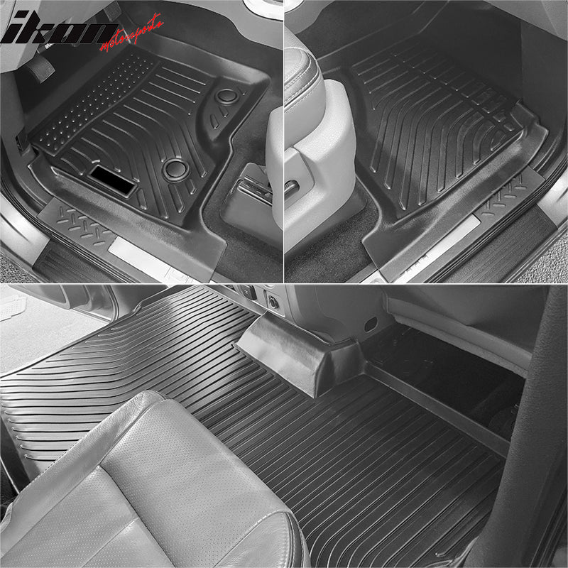 Fits 09-14 Ford F-150 Super Crew Cab 3D TPE Floor Mat All Weather 5-Seat Carpets