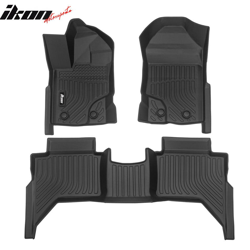 2019-2024 Ford Ranger Super Crew Cab 3D Floor Mat Heavy Duty Liner TPE