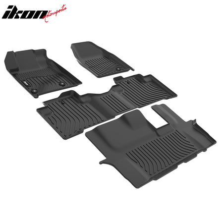 Fits 09-15 Honda Pilot 8 Seats All Season 3D Floor Mats Carpet Liners Pad - TPE