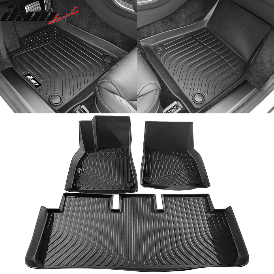 Car Floor Mat for 2021-2024 Tesla Model S All Weather 3D Molded TPE