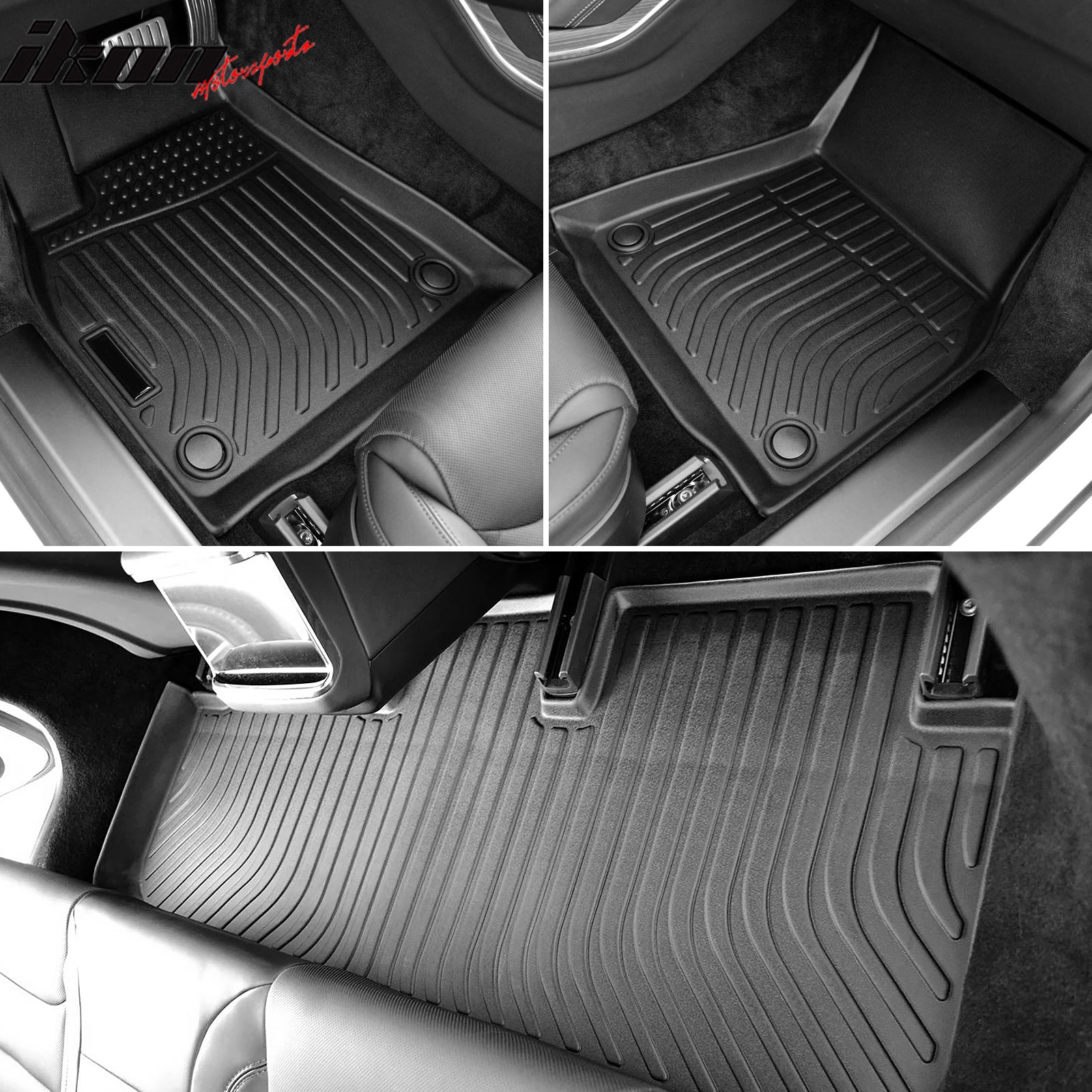 Fits 21-24 Tesla Model S All Weather 3D Molded Floor Mats Carpet Liner Guard TPE