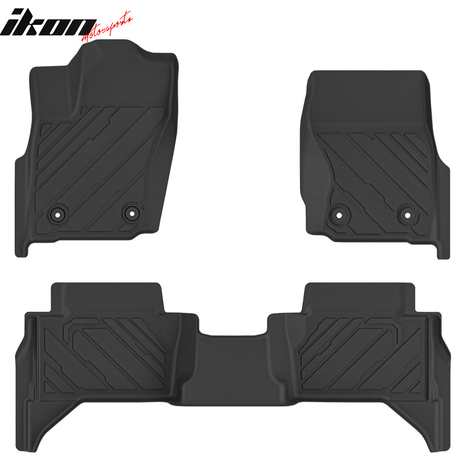 2024 Toyota Tacoma Crew Cab 3D Floor Mats All Weather Carpets TPE