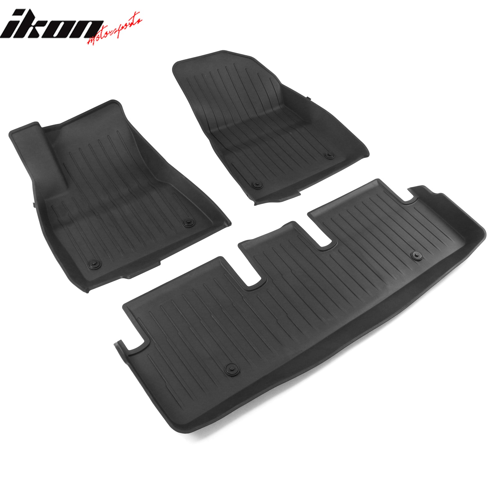 Fits 17-23 Tesla Model 3 3D Molded Front Rear Floor Mats Carpets Injection TPE