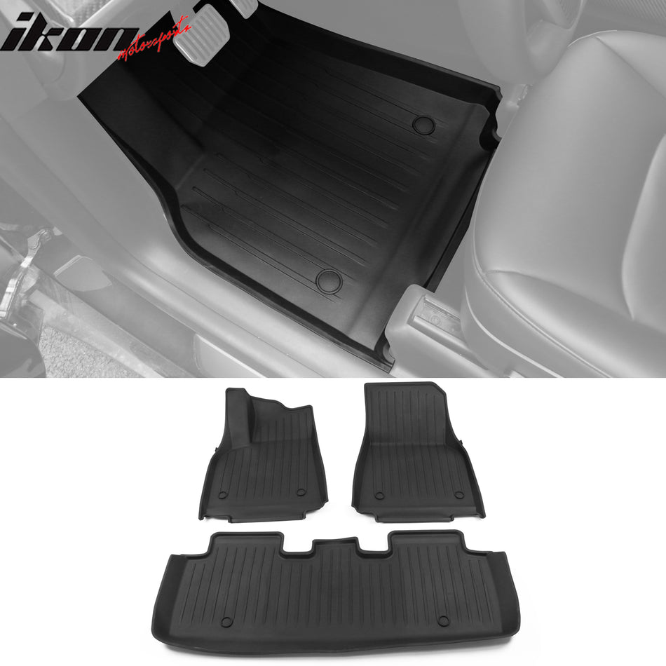 Car Floor Mat for 2020-24 Tesla Model Y 3D Black Carpets Injection TPE