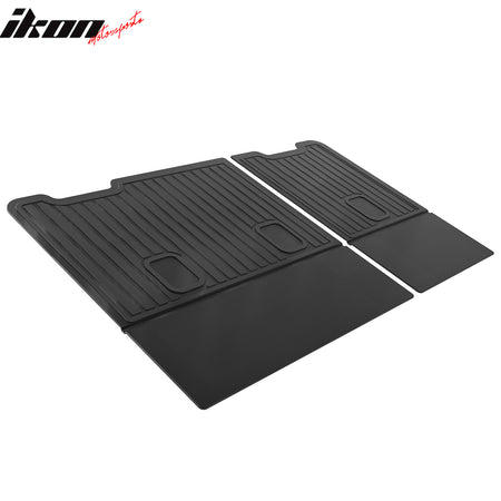 IKON MOTORSPORTS, Rear Seat Protector Backrest Cover Compatible With 2015-2020 Chevy Tahoe & GMC Yukon, Black TPE Waterproof Seat Back Liners Mat Pad Interior Accessories 2 Pieces