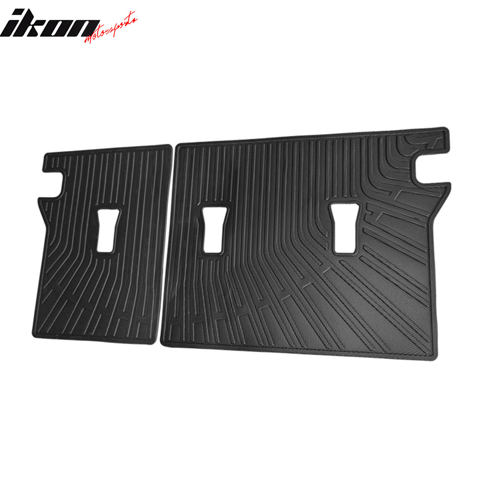 IKON MOTORSPORTS, Rear Backrest Mat Liner Compatible with 2024-2025 Chevrolet Trax, Black TPE Waterproof Rear Seat Protector Back Seat Mat Pad Interior Accessories 2 Pieces