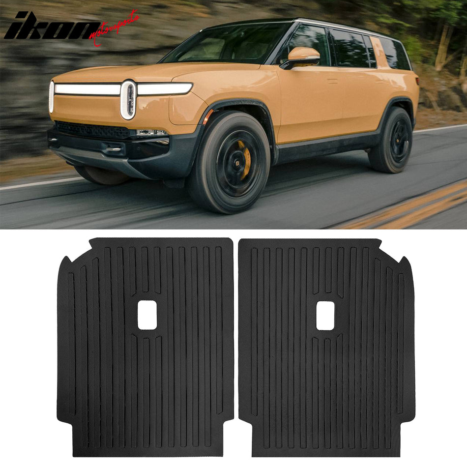 2022-2024 Rivian R1S 2PCS Backrest Mats Rear Seat Back Cover Black TPE