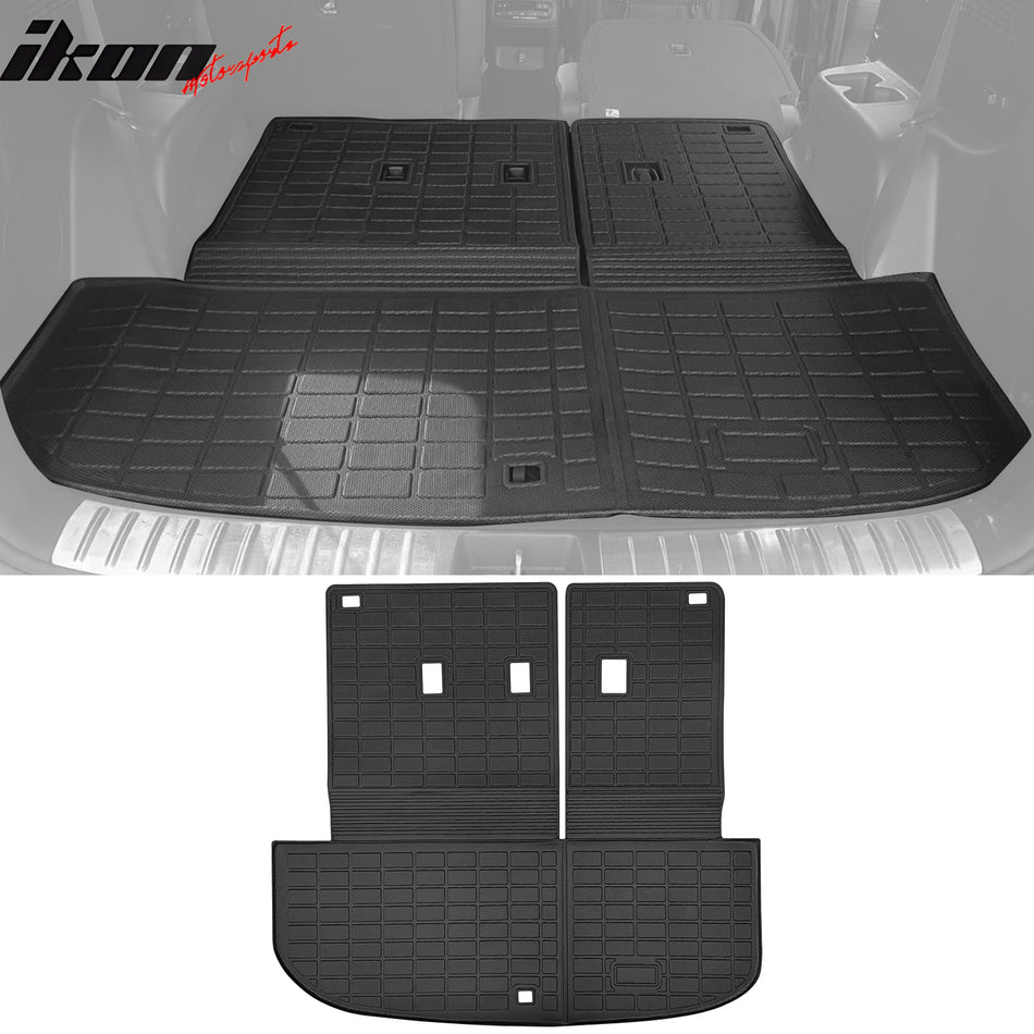 2020-2024 Hyundai Palisade 1PC Trunk Mat W/ Backrest Mats Black TPE