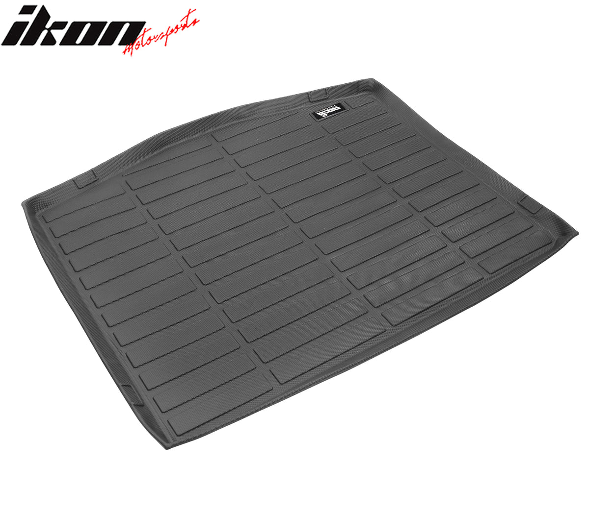 IKON MOTORSPORTS TPE Cargo Trunk Liner, Compatible with 2022-2024 Ford Mustang Mach-E, Custom Fit All Weather Protection Heavy Duty Rear Trunk Tray Cargo Mats Protector, Black