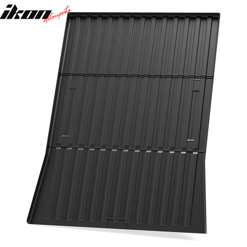 IKON MOTORSPORTS TPE Truck Bed Mat, Compatible with 2023-2024 Tesla Cybertruck, Custom Fit All Weather Heavy Duty 3D Rear Cargo Trunk Tray Protector Liner 1PC, Black