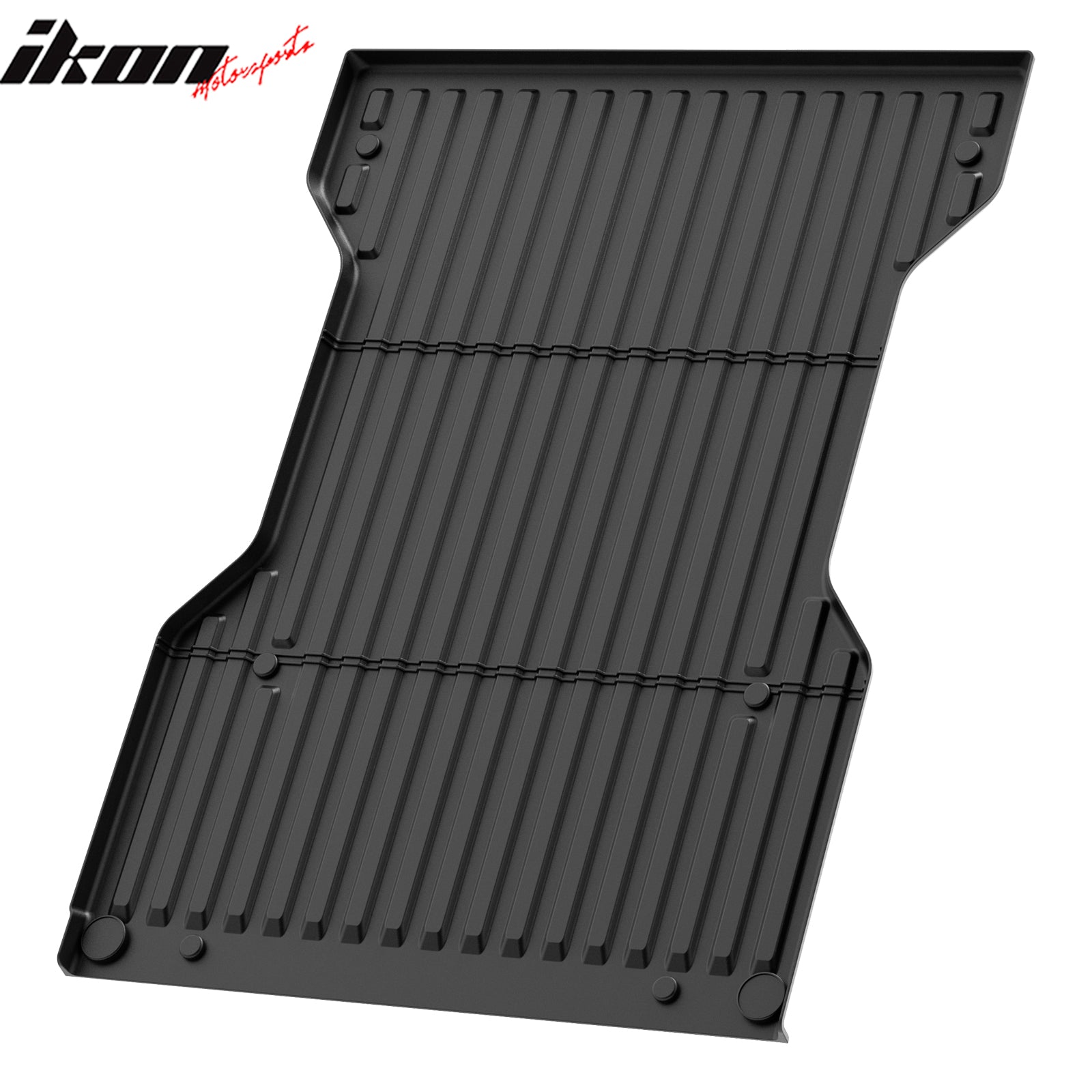 IKON MOTORSPORTS TPE Truck Bed Mat, Compatible with 2024 Toyota Tacoma 6Ft Bed, Custom Fit All Weather Heavy Duty 3D Rear Cargo Trunk Tray Protector Liner 1PC, Black