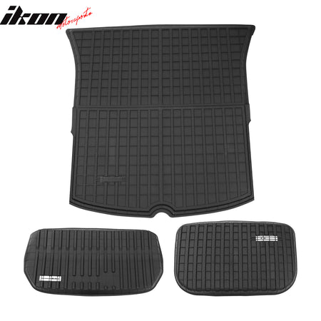 Fits 20-24 Tesla Model Y All Weather Trunk Mats Cargo Liner Injection TPE - 3PCS