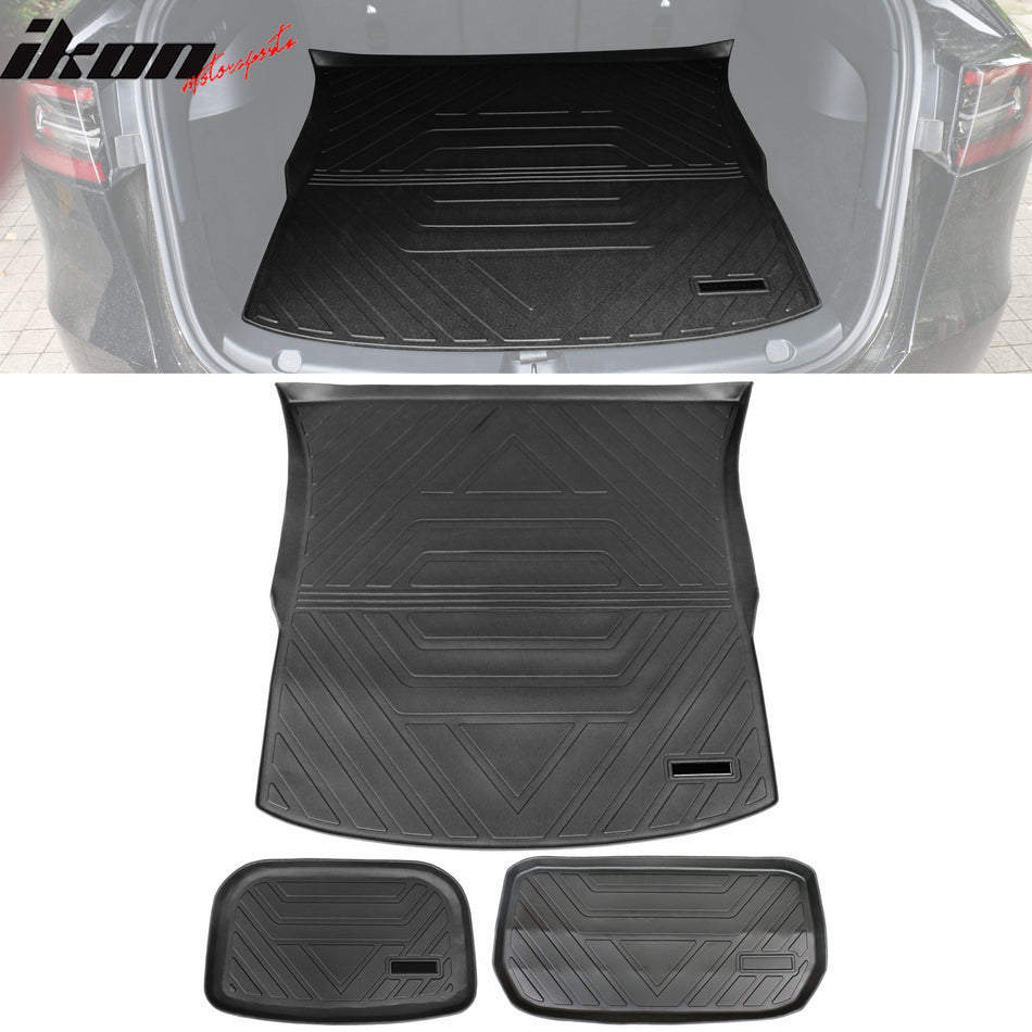 2020-2024 Tesla Model Y Black Trunk Mats Cargo Liner Injection TPE