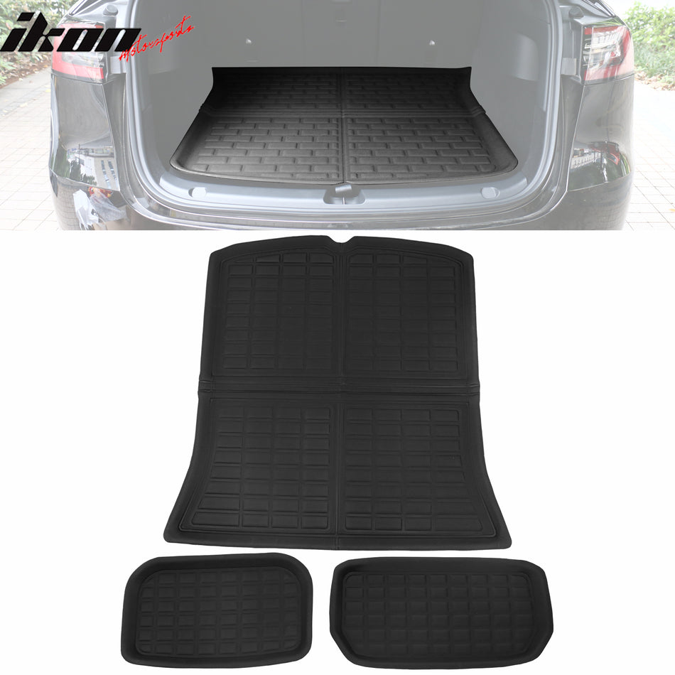 2020-2024 Tesla Model Y Black 3D Molded Trunk Mats Cargo Liner TPE