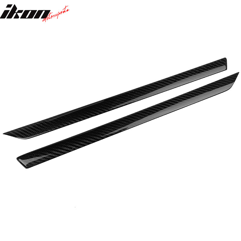 IKON MOTORSPRTS, Front Door Panel Trim Compatible With 2016-2021 Honda Civic 10th Gen Sedan and Hatchback, Passenger Driver Side Carbon Fiber Interior Window Moulding Cover 2PC, 2017 2018 2019 2020