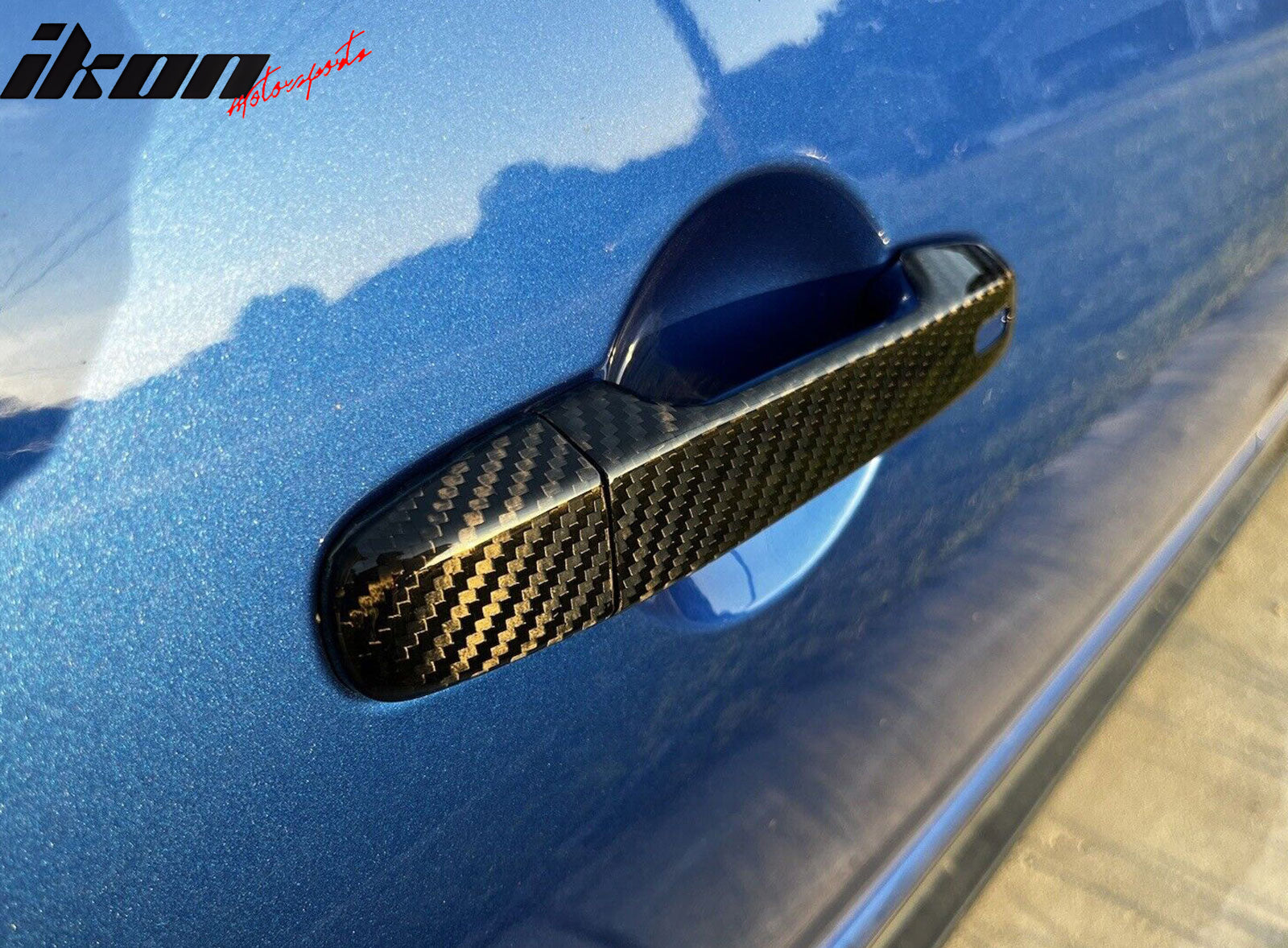 IKON MOTORSPORTS, Door Handle Covers Compatible With 2012-2022 Subaru BRZ/ Scion FR-S 2012-2021 Toyota 86, Real Carbon Fiber Exterior Door Knob Cover Set - 4PCS