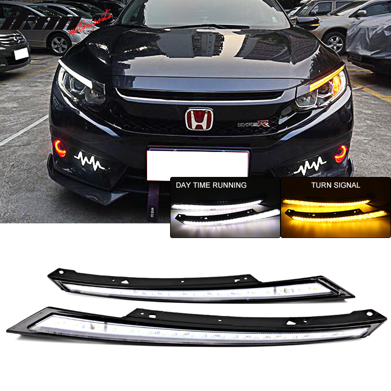 Fits 16-20 Honda Civic 10th Gen Eyebrow Light 2 Colors Running Light