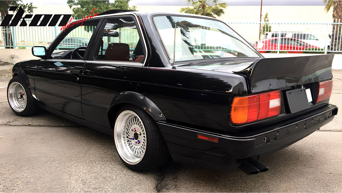 Fits 84-92 BMW E30 3-Series Coupe MDP Style Fender Flares Sanded Wheel Covers PU