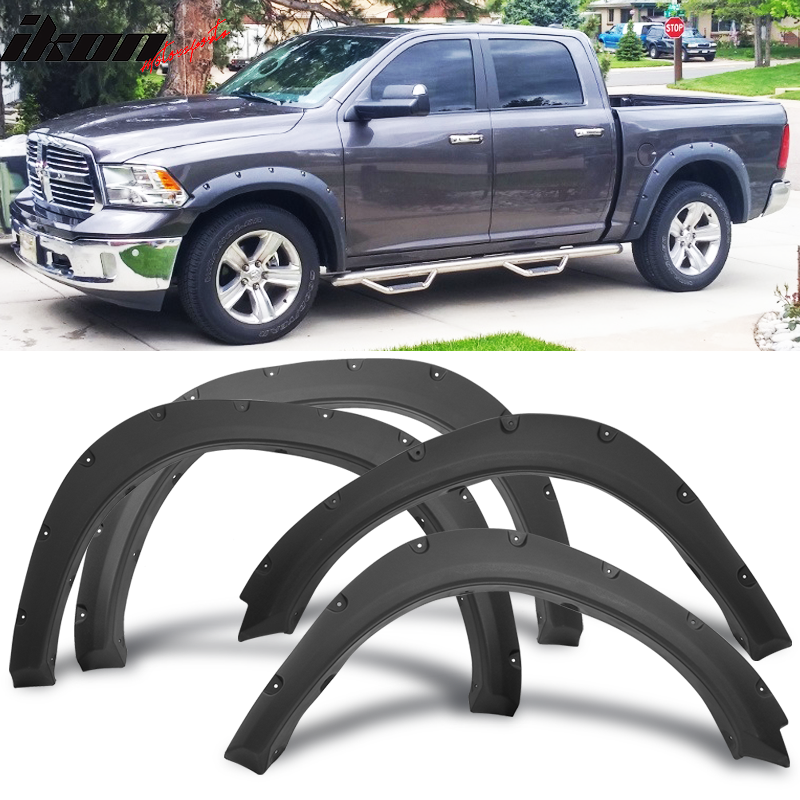 2009-2018 Dodge Ram 1500 Pocket Rivet Textured Black Fender Flares PP