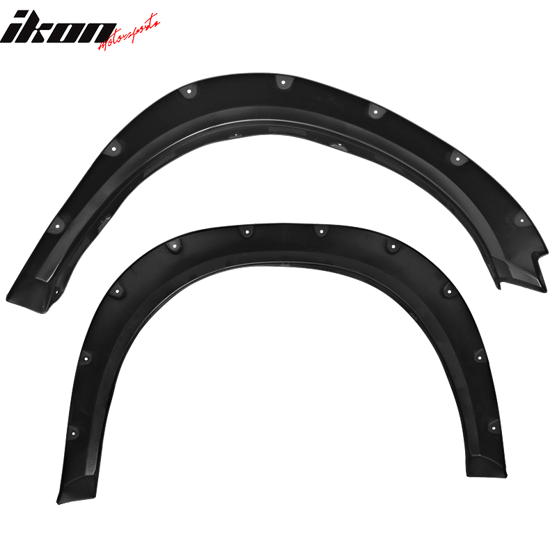 Fits 09-18 Dodge Ram 1500 Pocket Rivet Style Fender Flares Textured Black PP