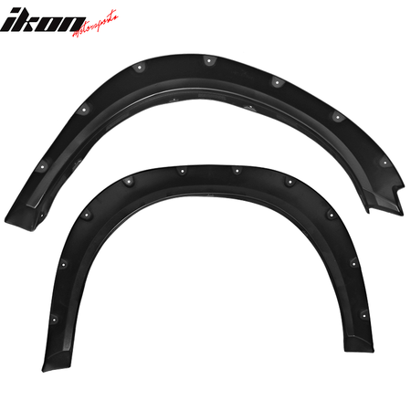 Fits 09-18 Dodge Ram 1500 Pocket Rivet Style Fender Flares Textured Black PP