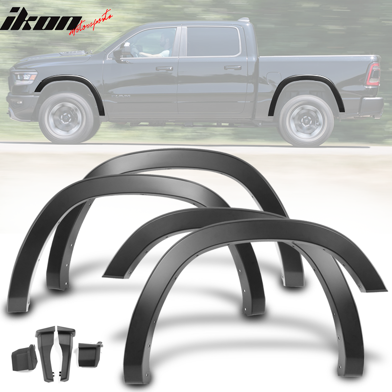 2019-2023 Dodge Ram 1500 Standard Bed Matte Black Fender Flares 4PCS