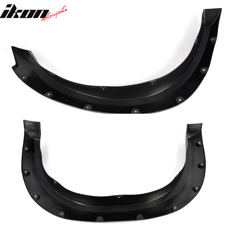 Fits 10-18 Dodge Ram 2500 3500 Pocket Rivet 4PC PP Matte Black Fender Flares