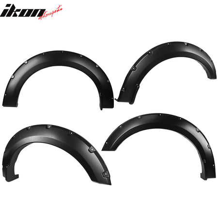 Fits 18-19 Ford F150 Offroad Pocket Style Fender Flares 4PC Smooth Black - PP