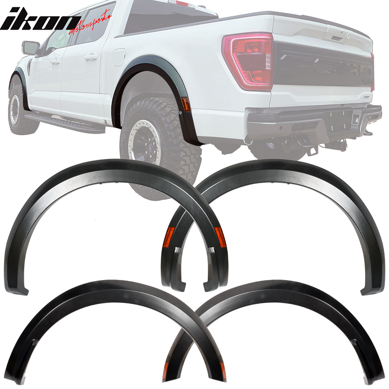 2021-2023 Ford F-150 R Style Matte Black 4PCS Fender Flares Cover PP